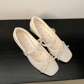 LIZAKOSHT  -  Patent Leather Women Mary Jane Shoes Fashion Shallow Butterfly-knot Shoes Spring Autumn Wedding Party Shoes